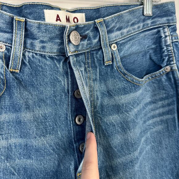 AMO Loverboy Jeans Stargaze Wash Size 29 Straight Leg High Rise Cropped - Picture 4 of 9